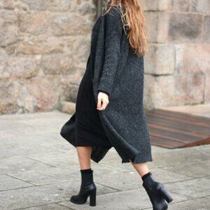 Loft Long Charcoal Gray Cardigan